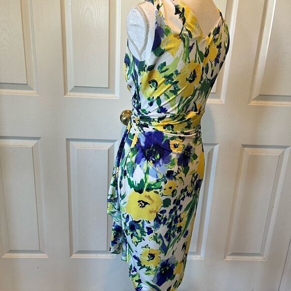 Ralph Lauren Floral Faux Wrap Cascade Dress - Picture 8 of 14